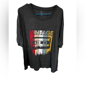 Vintage Cassette Graphic Tee - Black